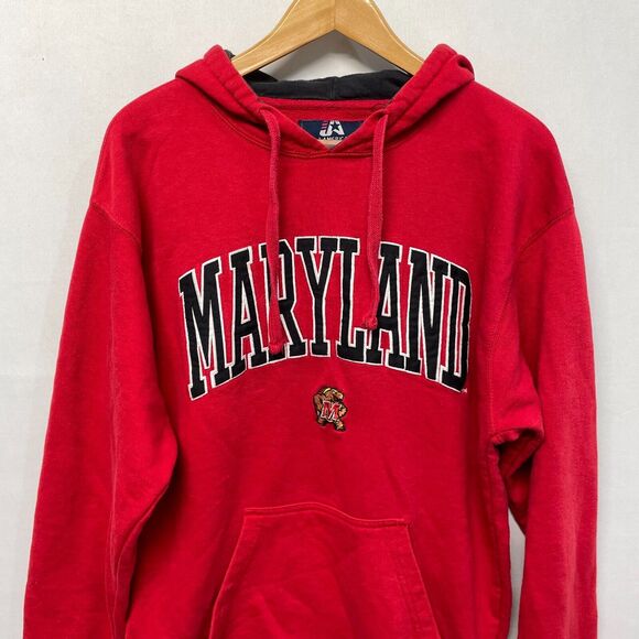 University of Maryland Terps Hoodie Sweatshirt Size Medium Embroidered B366 -30 - Picture 8 of 13